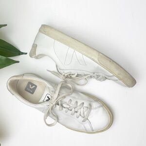 Veja Esplar Women Size 10 Extra White Natural Leather Comfort Shoes Sneakers